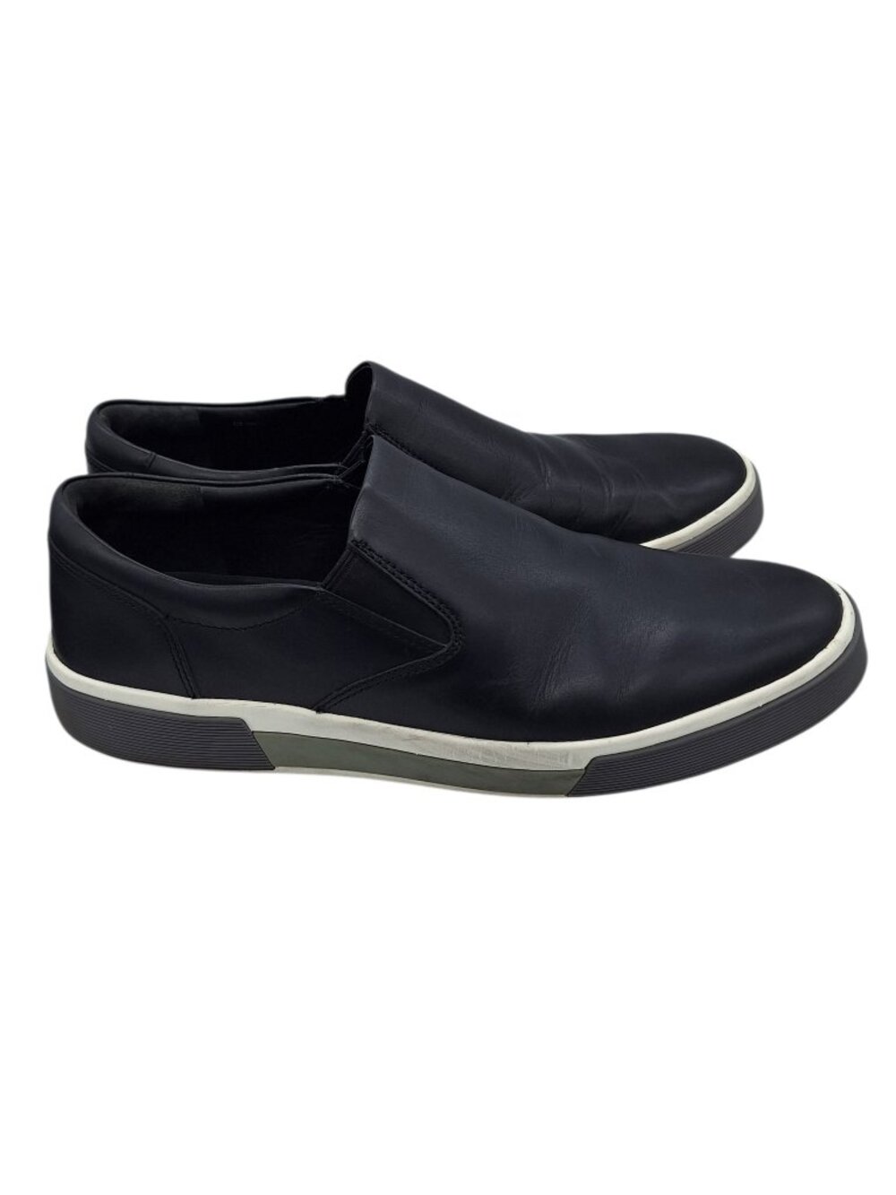 Vince Men's Ranger Laceless Sneaker Black Leather Low Top Slide On Shoes SZ 10